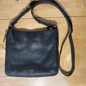 Fossil Crossbody Black Leather Bag